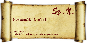 Szedmák Noémi névjegykártya